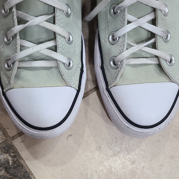 Converse Light Green High-Tops with White Accents - Picture 8 of 12